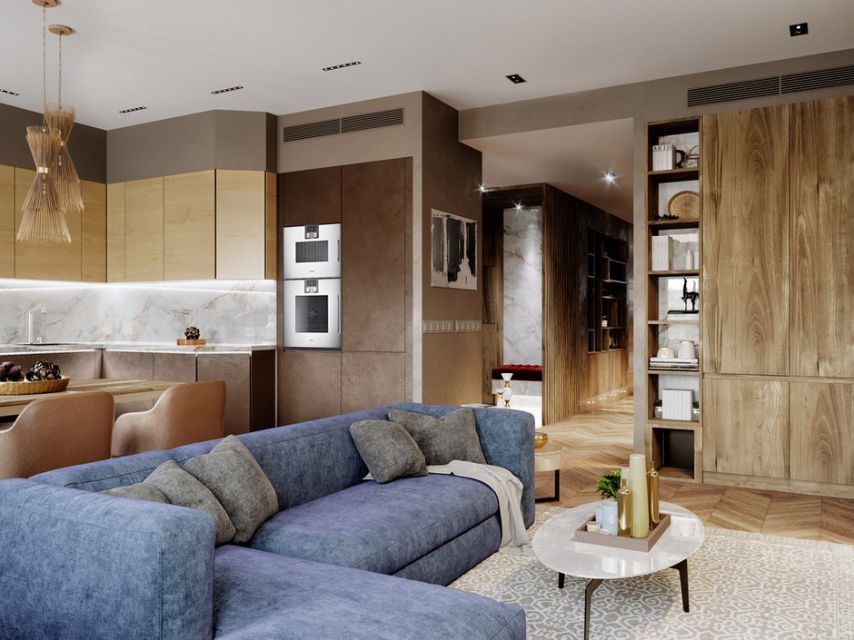 Фотография: Гостиная в стиле Современный, Квартира, Проект недели, Подмосковье, Диана Мальцева, Монолитный дом, 4 и больше, Более 90 метров, ЖК «Резиденции Сколково. Страна Чудес» – фото на INMYROOM