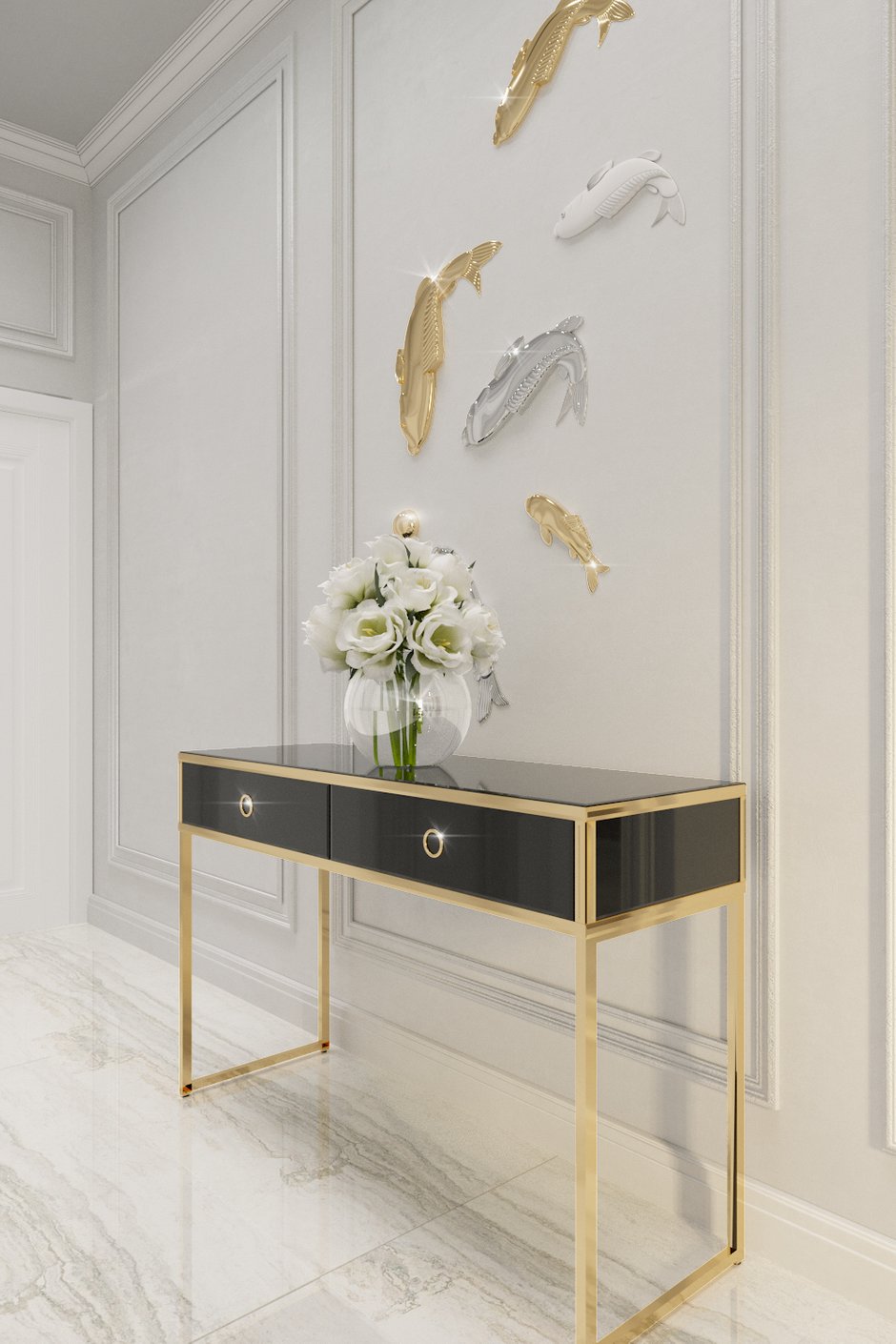 Фотография: Прихожая в стиле Современный, Классический, Квартира, Проект недели, Москва, 1 комната, 40-60 метров, Александра Гартке – фото на INMYROOM