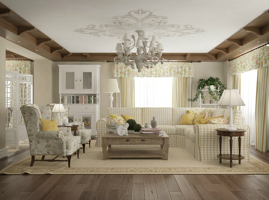 Фотография: Гостиная в стиле Прованс и Кантри, Карта покупок, Мебель и свет – фото на INMYROOM