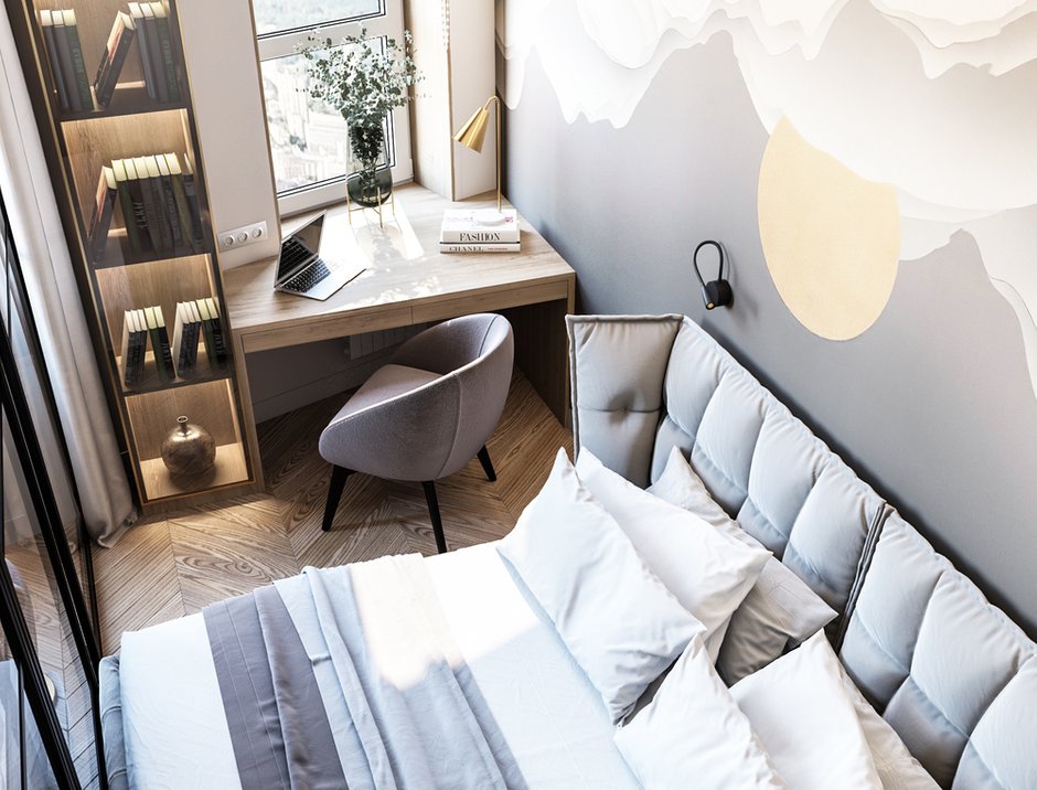 Фотография: Спальня в стиле Современный, Малогабаритная квартира, Квартира, Студия, Проект недели, Москва, Монолитный дом, до 40 метров, ЖК «Сердце Столицы», Галина Акчурина – фото на INMYROOM