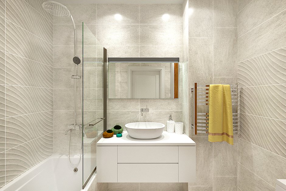 Фотография: Ванная в стиле Современный, Квартира, Проект недели, Краснодар, Екатерина Кондратюк, Монолитный дом, 1 комната, 40-60 метров – фото на INMYROOM