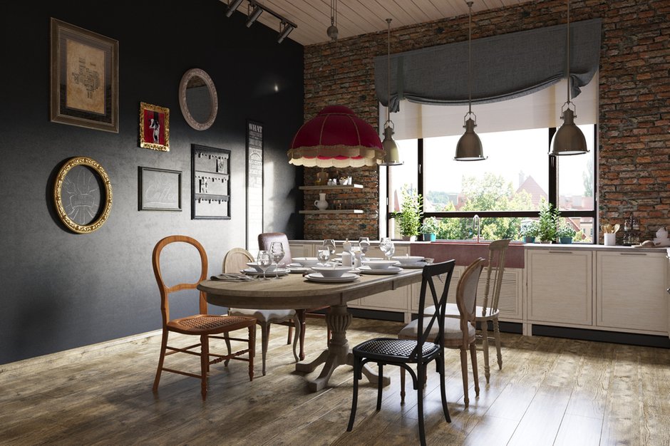 Фотография: Кухня и столовая в стиле Эклектика, Квартира, Проект недели, Москва, Светлана Гаврилова, 3 комнаты, Более 90 метров – фото на INMYROOM