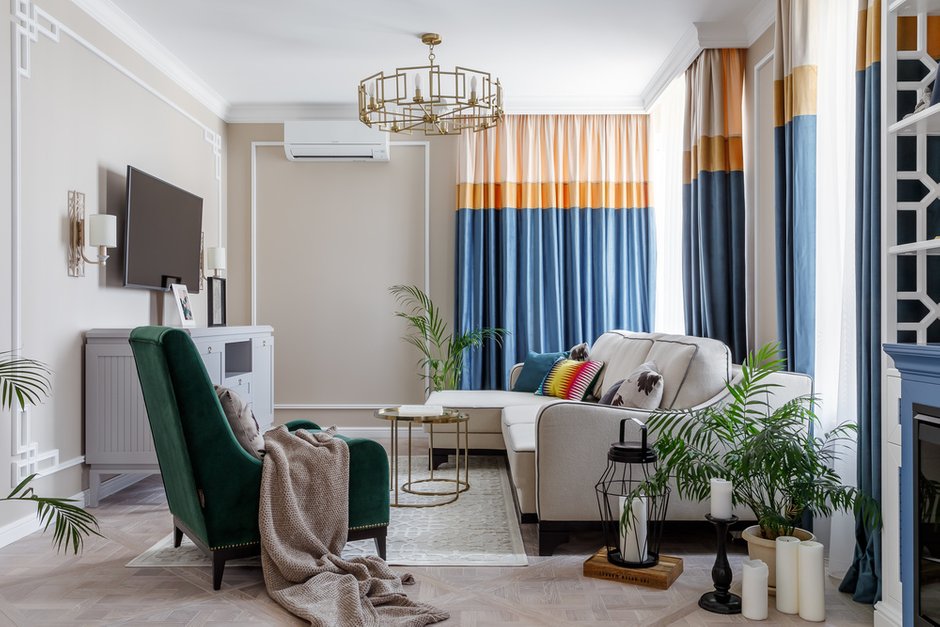 Фотография: Гостиная в стиле Классический, Квартира, Проект недели, Краснодар, 2 комнаты, 60-90 метров, Алиса Свистунова – фото на INMYROOM