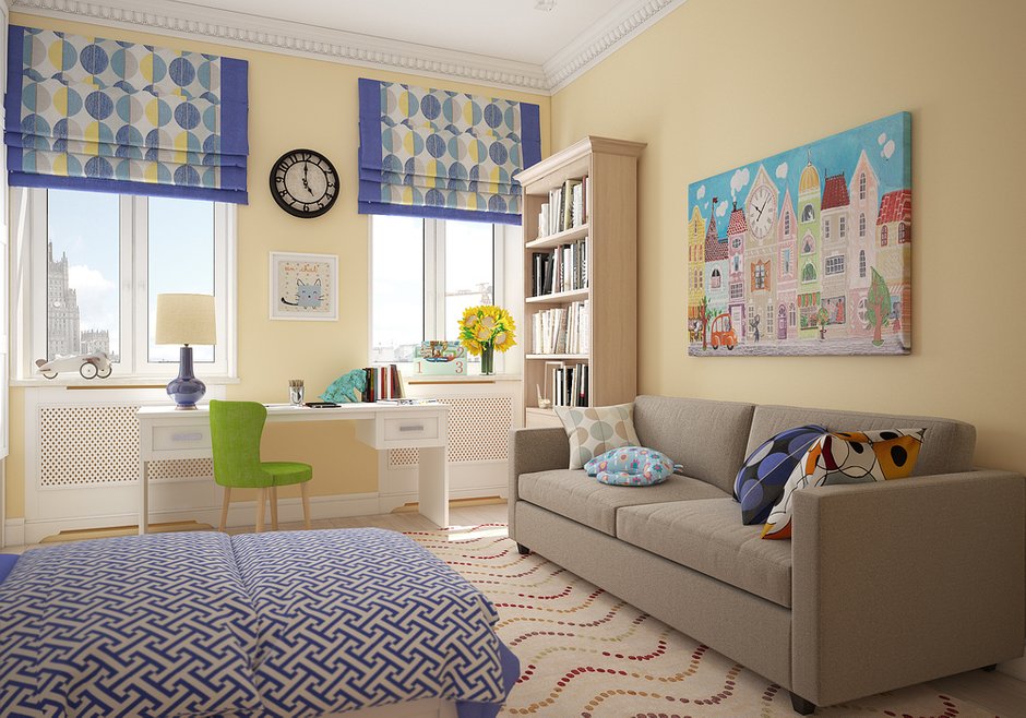 Фотография: Детская в стиле Современный, Квартира, Проект недели, Москва, Студия 3.14, Тимур Абдрахманов, Старый фонд, Мария Легчанова, двухэтажная квартира, Кирпичный дом, 4 и больше, Более 90 метров – фото на INMYROOM