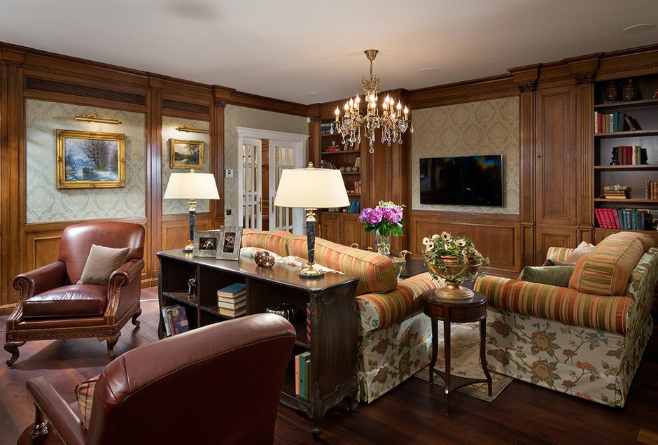 Фотография: Гостиная в стиле Классический, Квартира, Дома и квартиры, Пентхаус – фото на INMYROOM