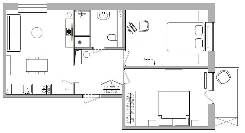 Фотография:  в стиле , Квартира, Проект дня, Санкт-Петербург, Монолитный дом, 2 комнаты, 60-90 метров, современная классика с элементами модерна, Вера Домбровская – фото на INMYROOM