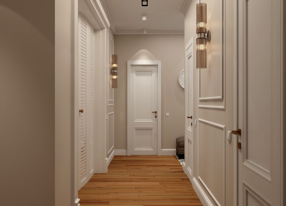 Фотография: Прихожая в стиле Современный, Квартира, Проект дня, Бежевый, Неоклассика, интерьер в стиле современной классики, Тверской район, бежевый интерьер, 3 комнаты, Более 90 метров, Тверская область, Дарья Титова – фото на INMYROOM