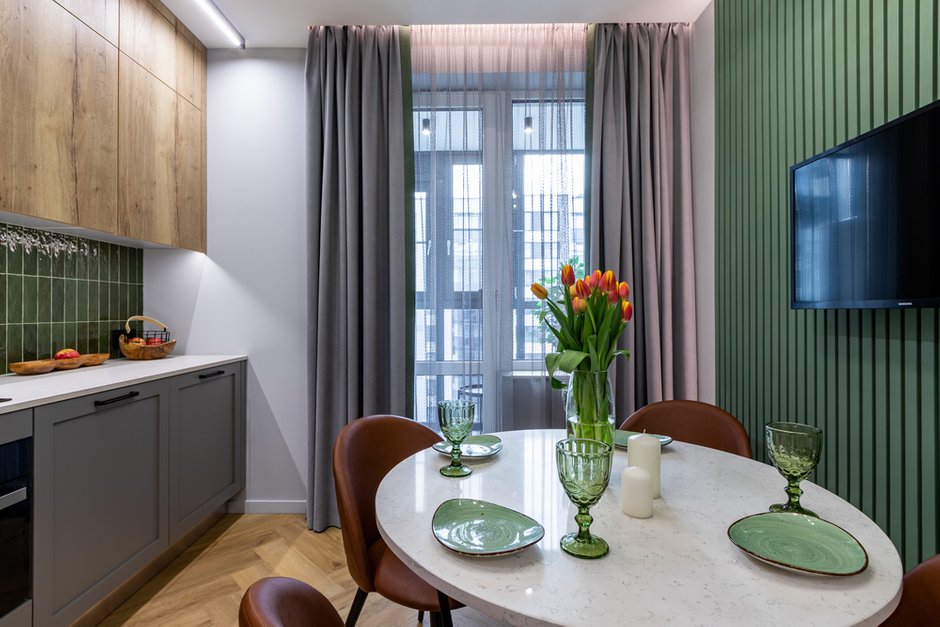 Фотография: Кухня и столовая в стиле Современный, Квартира, Проект недели, Санкт-Петербург, 2 комнаты, 40-60 метров, Дарина Ермак – фото на INMYROOM