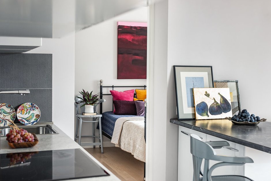 Фотография: Кухня и столовая в стиле Скандинавский, Современный, Эклектика, Квартира, Проект дня, Челябинск, 2 комнаты, 60-90 метров, Юлия Фамбулова, Наталья Горбунова – фото на INMYROOM