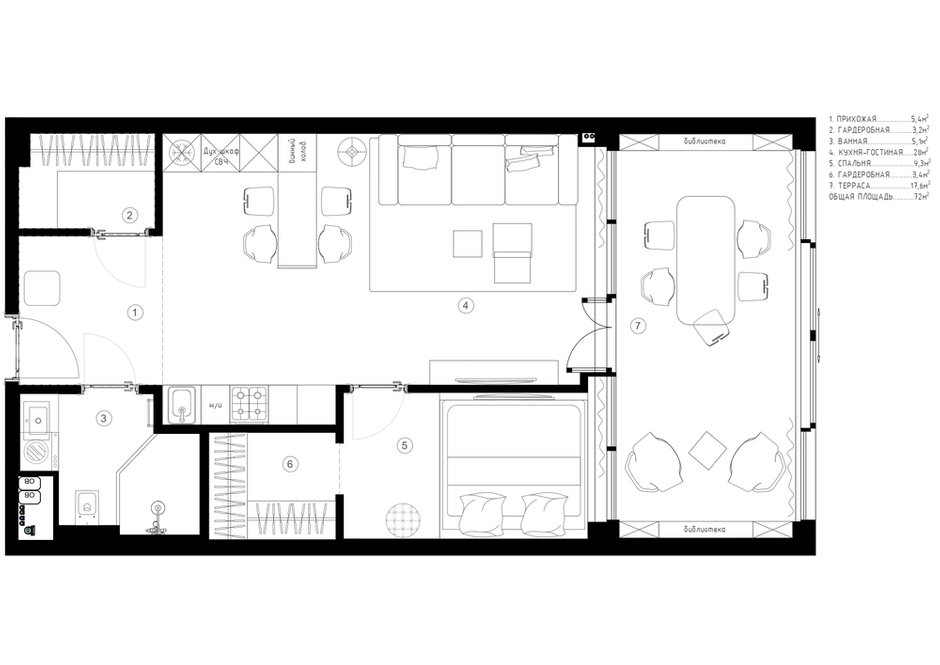 Фотография: Планировки в стиле , Современный, Квартира, Проект недели, Москва, Монолитный дом, 2 комнаты, 60-90 метров, Studio DA – фото на INMYROOM