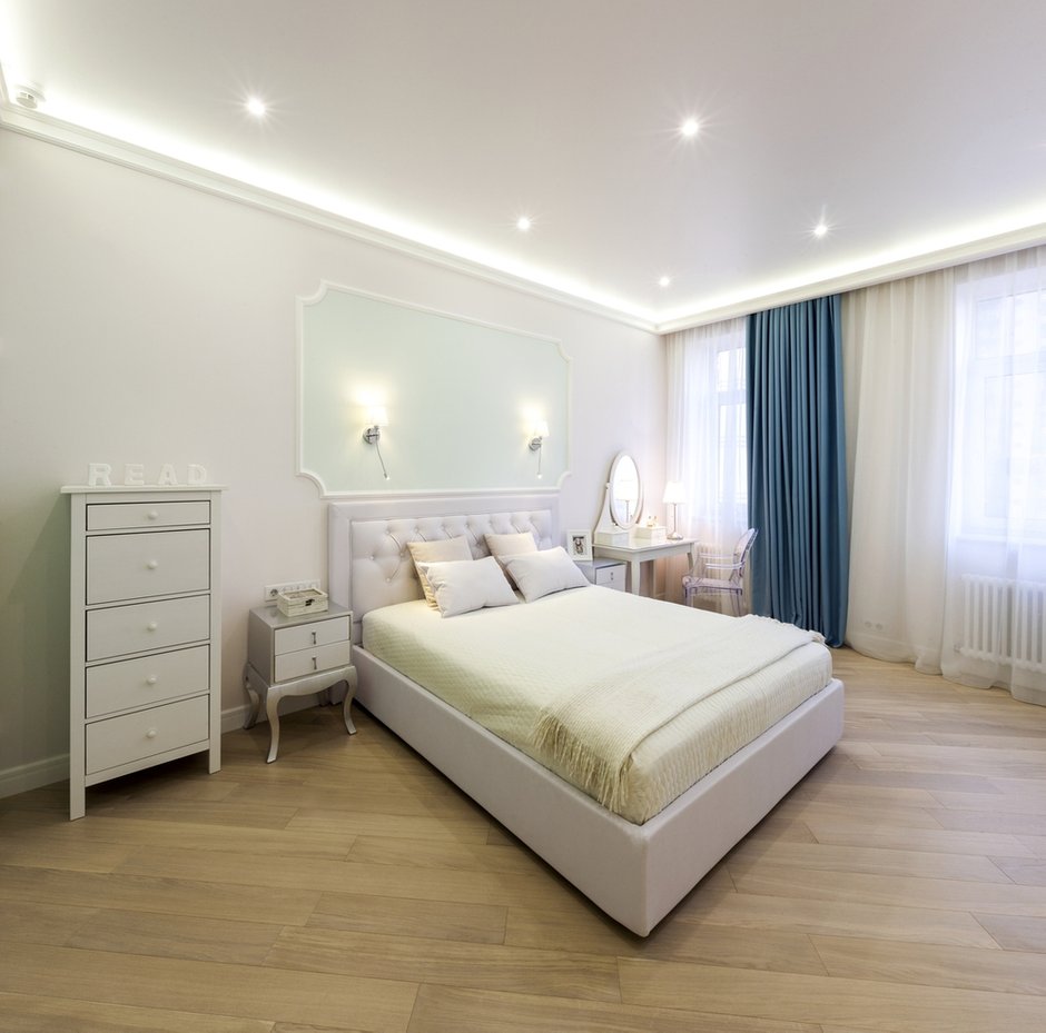 Фотография: Спальня в стиле Эклектика, Современный, Квартира, Проект недели, Москва, Евгения Матвеенко, FlatsDesign, новостройка, ЖК «Алые Паруса», Монолитный дом, 3 комнаты, Более 90 метров – фото на INMYROOM