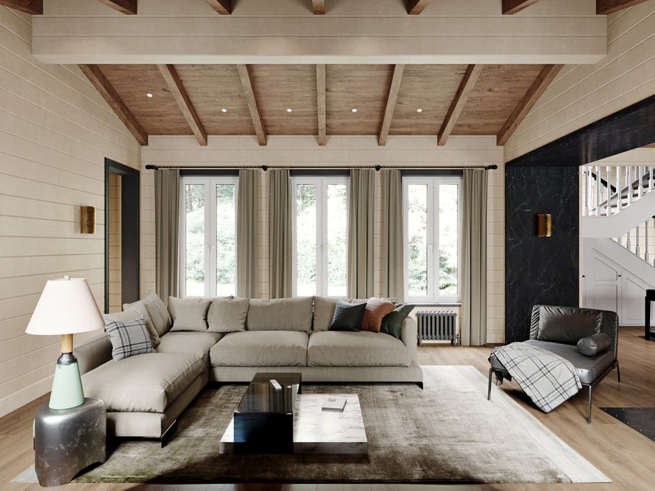 Фотография: Гостиная в стиле Современный, Дом, Проект недели, Московская область, 4 и больше, Более 90 метров, Aiya Design, ПРЕМИЯ INMYROOM – фото на INMYROOM