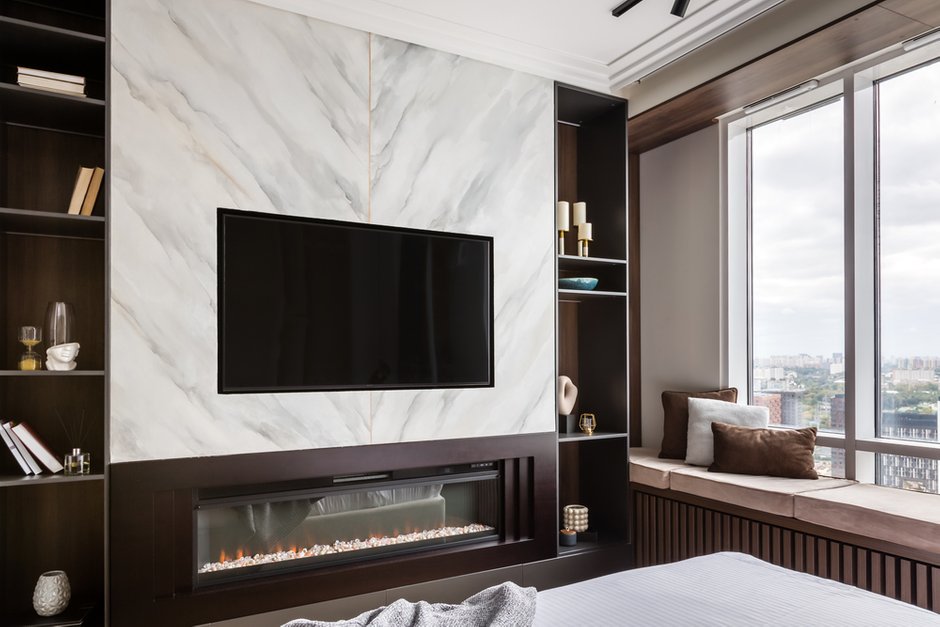 Фотография: Спальня в стиле Современный, Квартира, Проект недели, Москва, до 40 метров, Marmur, Лилия Чеботарева – фото на INMYROOM