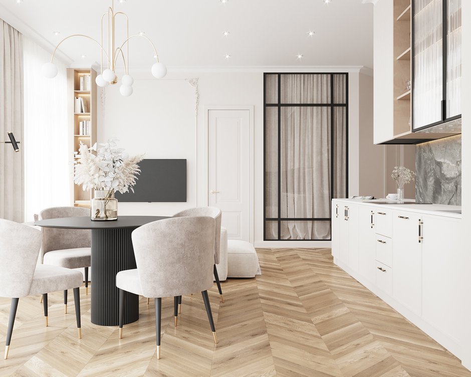 Фотография: Кухня и столовая в стиле Классический, Современный, Эклектика, Квартира, Проект недели, Санкт-Петербург, 4 и больше, 60-90 метров, Елена Лебедева – фото на INMYROOM