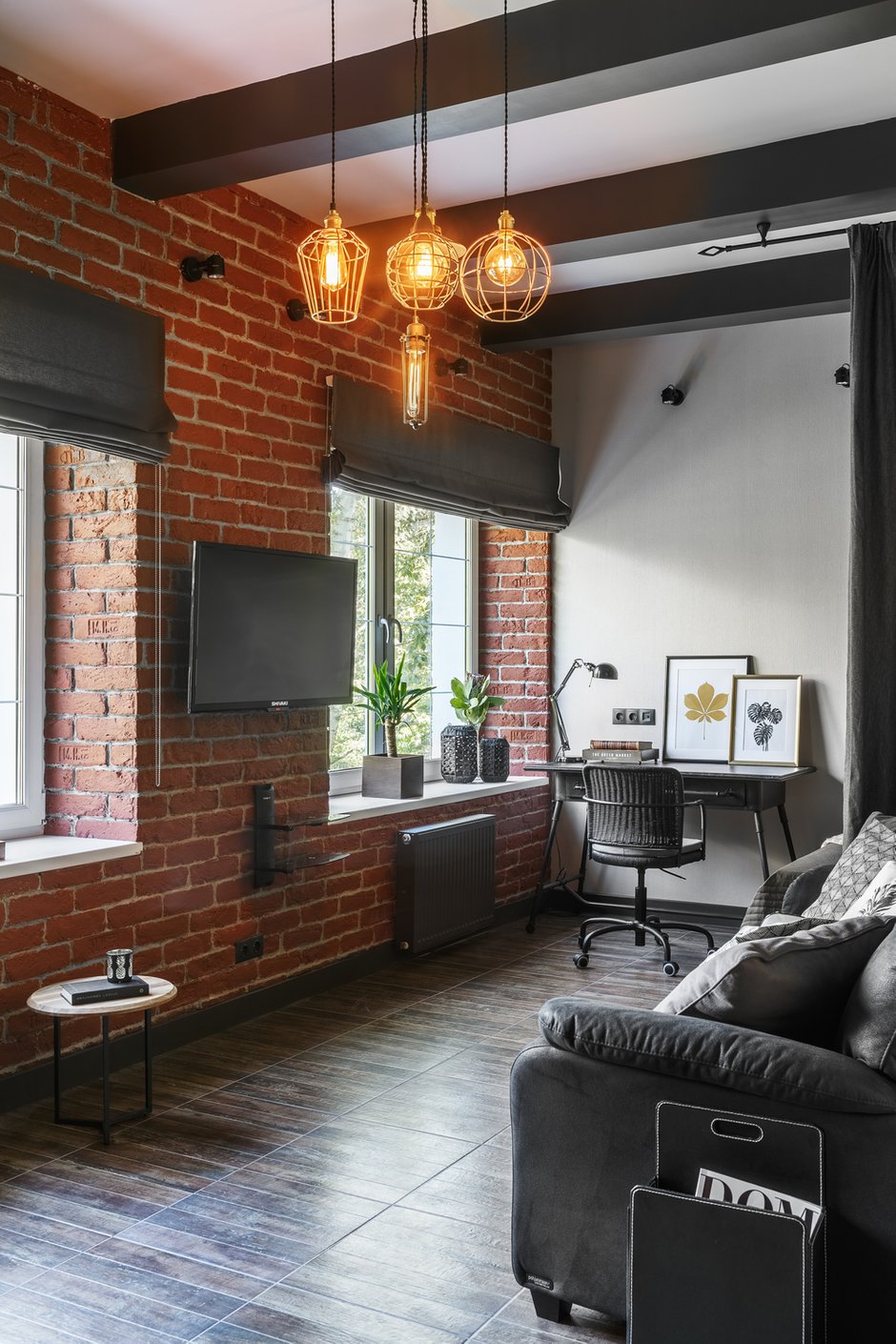 Фотография: Гостиная в стиле Лофт, Малогабаритная квартира, Квартира, Студия, Проект недели, Москва, Марина Саркисян, Кирпичный дом, до 40 метров – фото на INMYROOM