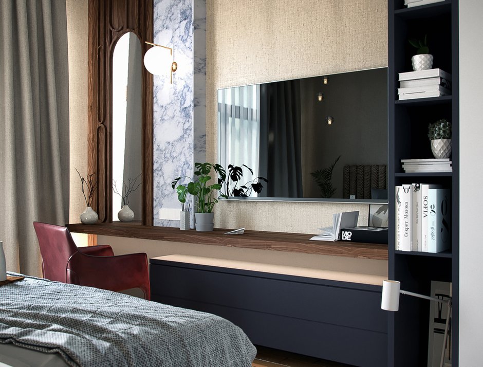 Фотография: Спальня в стиле Современный, Квартира, Проект недели, Санкт-Петербург, Сергей Клочков, ЖК «Космос» – фото на INMYROOM