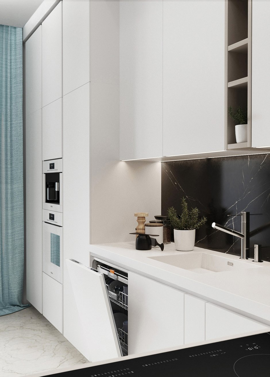 Фотография: Кухня и столовая в стиле Современный, Квартира, Студия, Miele, Проект недели, Москва, Эко, Монолитный дом, до 40 метров, ЖК "Символ", Ирина Степанец – фото на INMYROOM