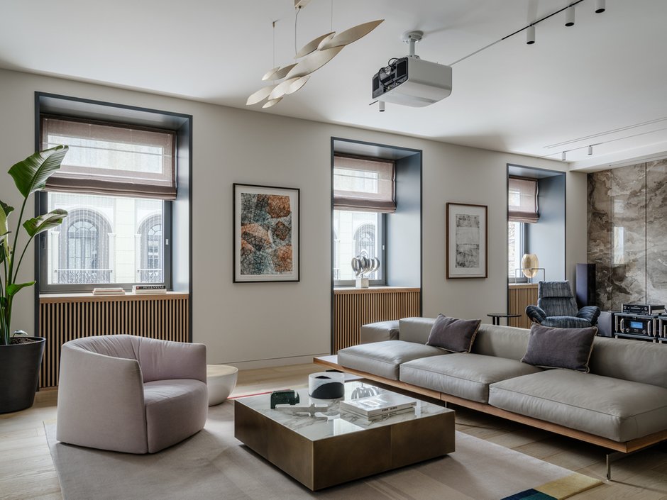 Фотография:  в стиле , Квартира, Проект дня, Москва, Кирпичный дом, 4 и больше, Более 90 метров, Валерия Исакова, Мария Куркова – фото на INMYROOM