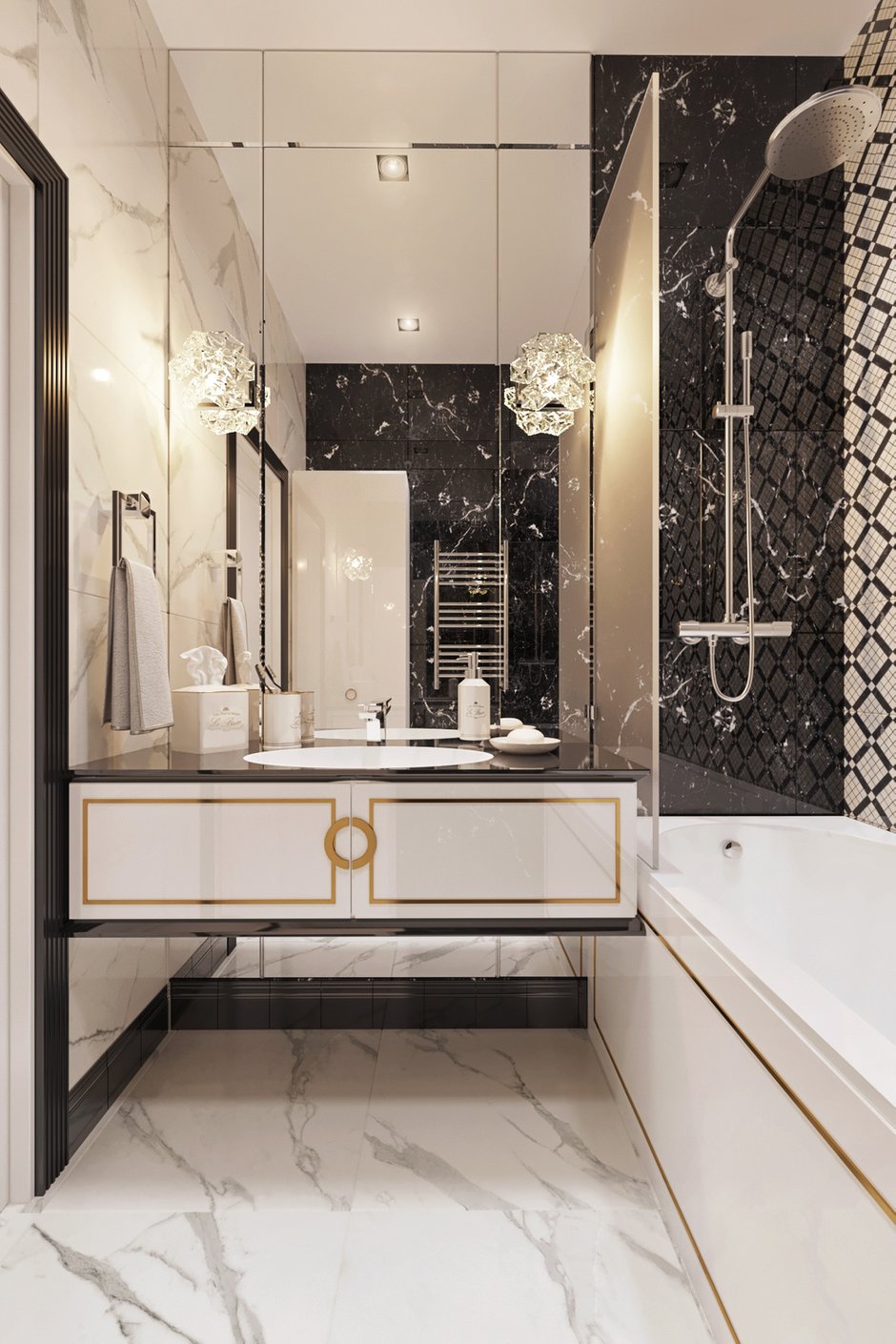 Фотография: Ванная в стиле Современный, Квартира, Проект недели, Москва, Монолитный дом, 2 комнаты, 60-90 метров, Валерия Даньковская, ЖК «Дом на Таганке» – фото на INMYROOM