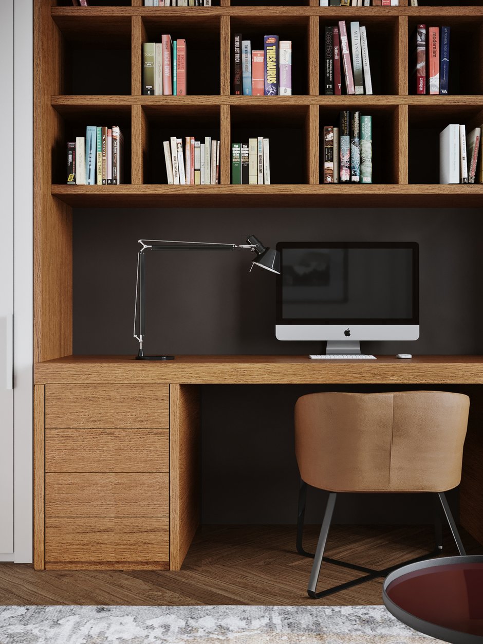 Фотография: Кабинет в стиле Современный, Квартира, Проект дня, Москва, Айя Лисова, 4 и больше, Более 90 метров, Эксклюзивные проекты, Aiya Design – фото на INMYROOM