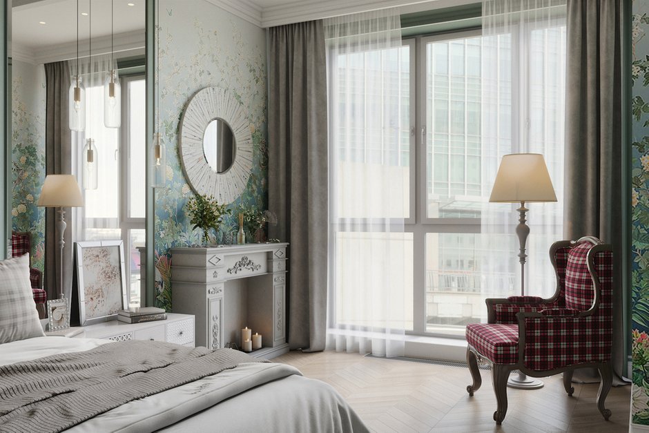 Фотография: Спальня в стиле Классический, Эклектика, Квартира, Проект недели, Монолитный дом, 2 комнаты, 40-60 метров, 60-90 метров, Истра, Andrei Lobin Design Buro, Андрей Лобин – фото на INMYROOM