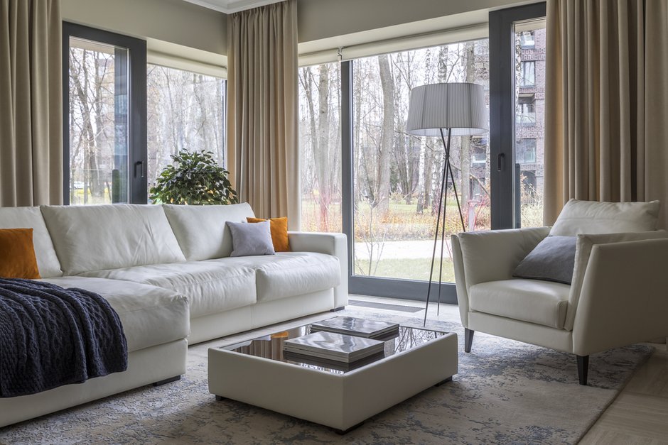 Фотография: Гостиная в стиле Современный, Квартира, Проект дня, Москва, Монолитный дом, 4 и больше, Более 90 метров, Эксклюзивные проекты, ЖК «Парк Рублево», Алексей Стрелюк – фото на INMYROOM