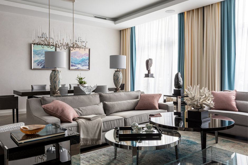 Фотография: Гостиная в стиле Современный, Квартира, Проект недели, Москва, Монолитный дом, 4 и больше, Более 90 метров, #эксклюзивныепроекты, Тор-Ард – фото на INMYROOM