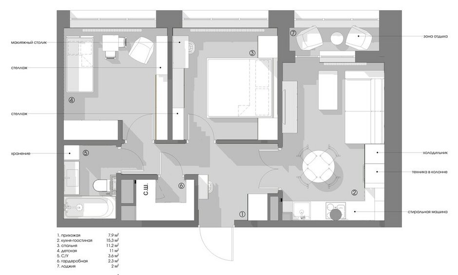 Фото: по стилю, эклектики, квартира, проект дня, Санкт-Петербург, 3 комнаты, 40-60 метров, ЖК-дисплей
