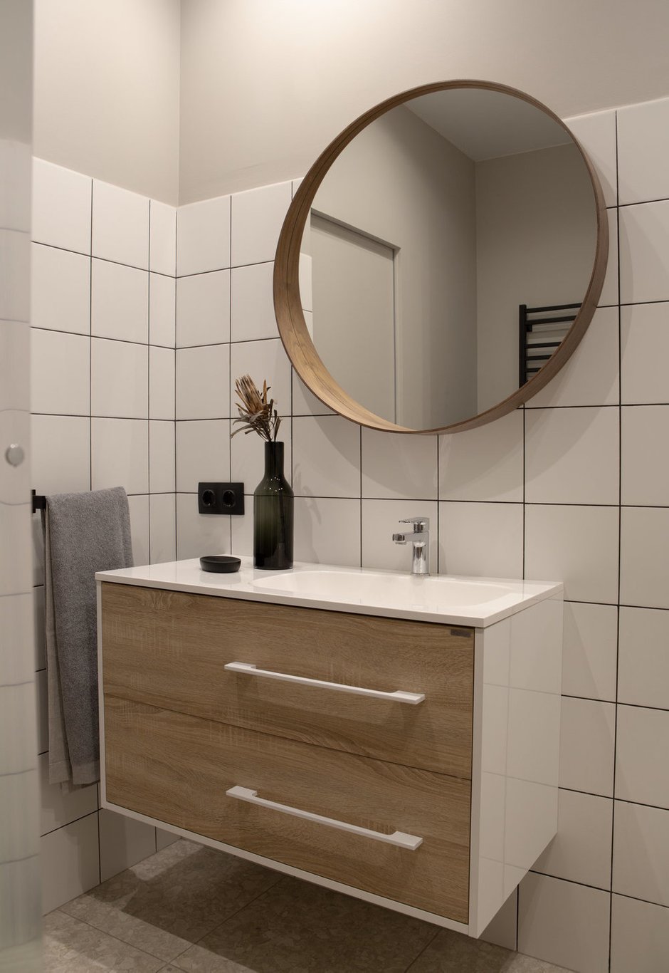 Фотография: Ванная в стиле Современный, Малогабаритная квартира, Квартира, Студия, Минимализм, Проект недели, Москва, до 40 метров, Александра Якушева – фото на INMYROOM