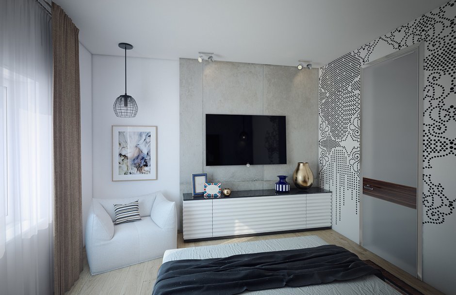 Фотография: Спальня в стиле Современный, Квартира, Дома и квартиры – фото на INMYROOM