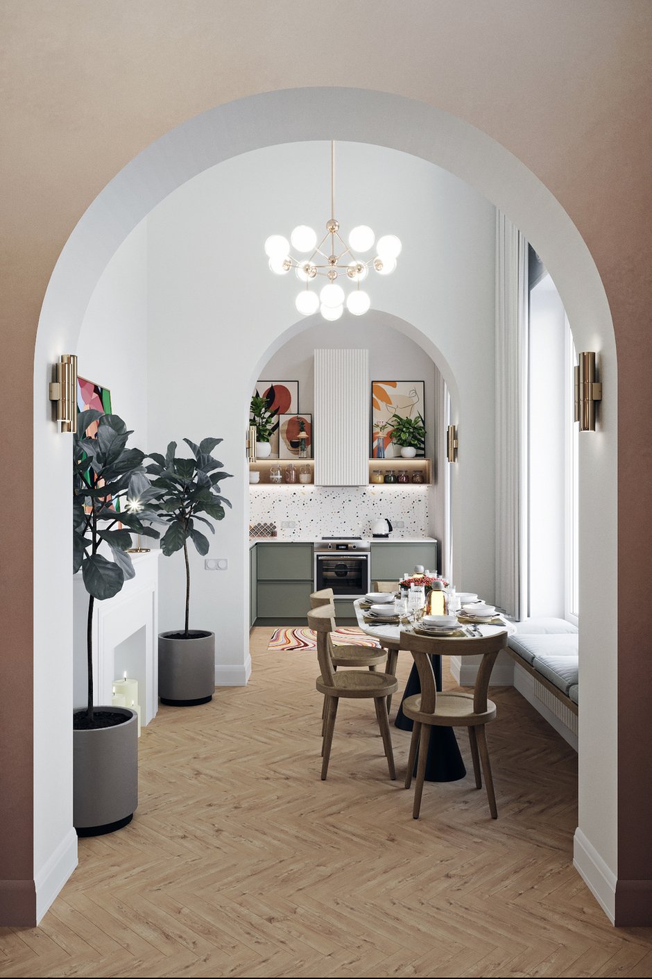 Фотография: Кухня и столовая в стиле Современный, Эклектика, Квартира, Проект недели, Минск, 4 и больше, Более 90 метров, Наталья Добродеева – фото на INMYROOM