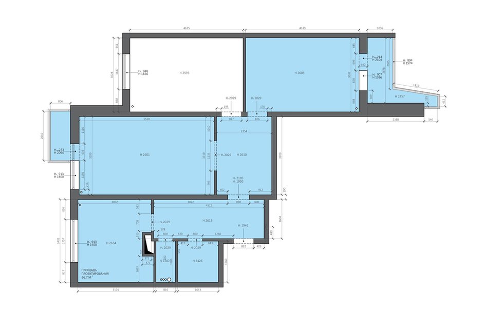 Фотография: Планировки в стиле , Современный, Квартира, Проект недели, Москва, Эко, Панельный дом, 3 комнаты, 60-90 метров, Владислав Седов, LINES – фото на INMYROOM