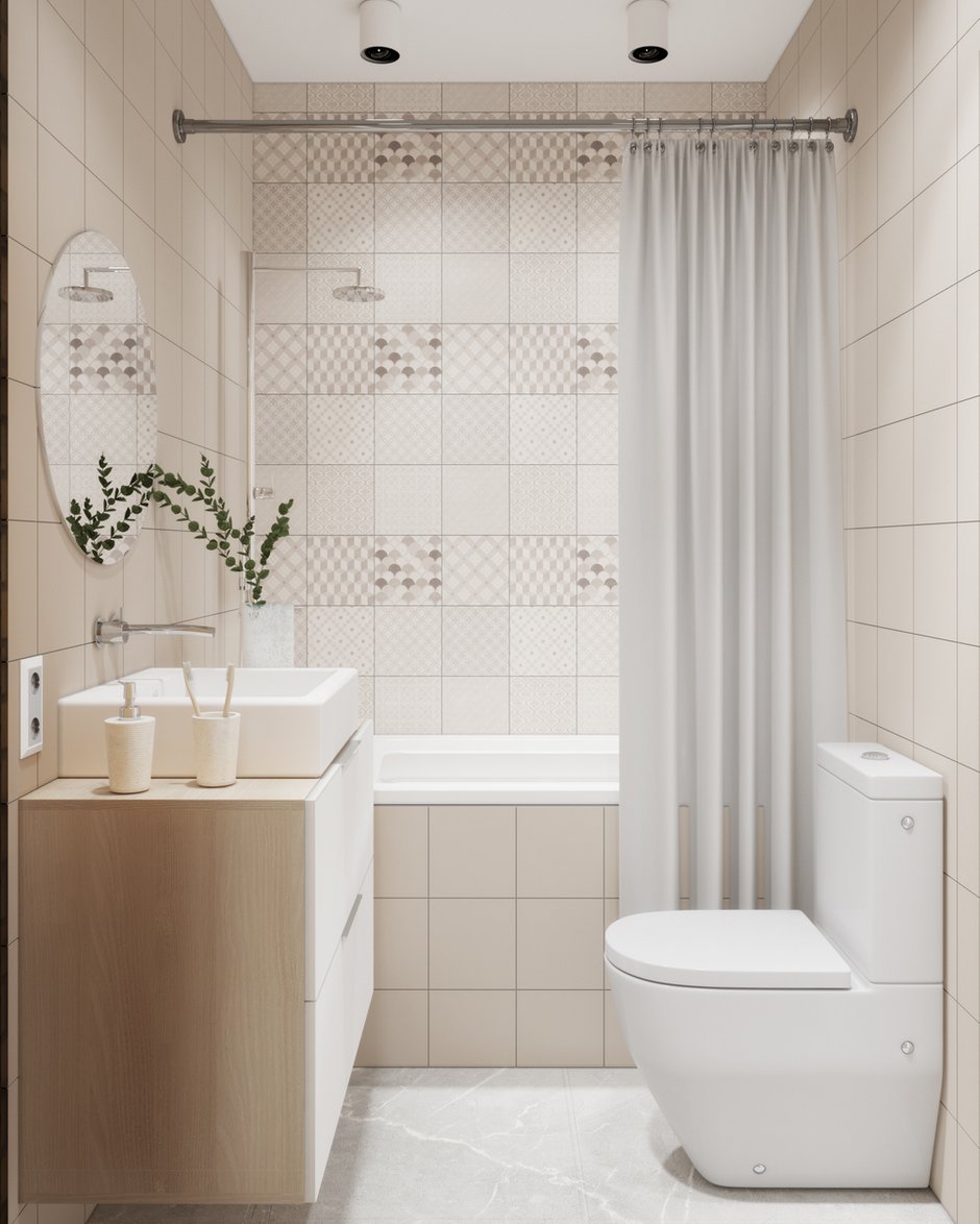 Фотография: Ванная в стиле Современный, Скандинавский, Малогабаритная квартира, Квартира, Проект недели, Москва, Кирпичный дом, 1 комната, до 40 метров, Rerooms.ru – фото на INMYROOM