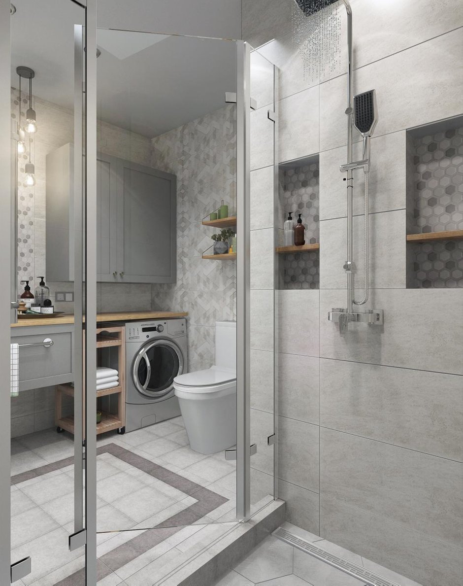 Фотография: Ванная в стиле Современный, Скандинавский, Квартира, Проект недели, Санкт-Петербург, Монолитный дом, 2 комнаты, 60-90 метров, Наталья Снопкова – фото на INMYROOM