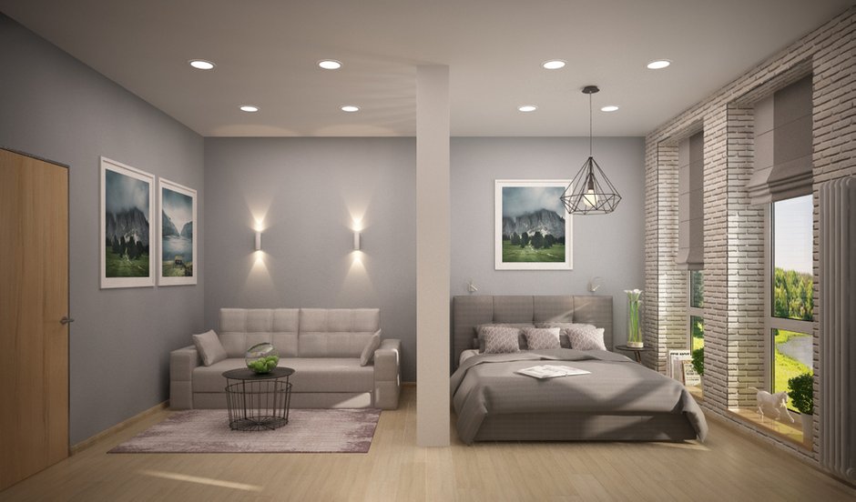 Фотография:  в стиле , Скандинавский, Современный, Квартира, Проект недели, Новая Москва, Евгения Потапова, Антон Белов, ARTTUNDRA, 1 комната, 40-60 метров, Монолитно-кирпичный, ЖК «Андерсен» – фото на INMYROOM