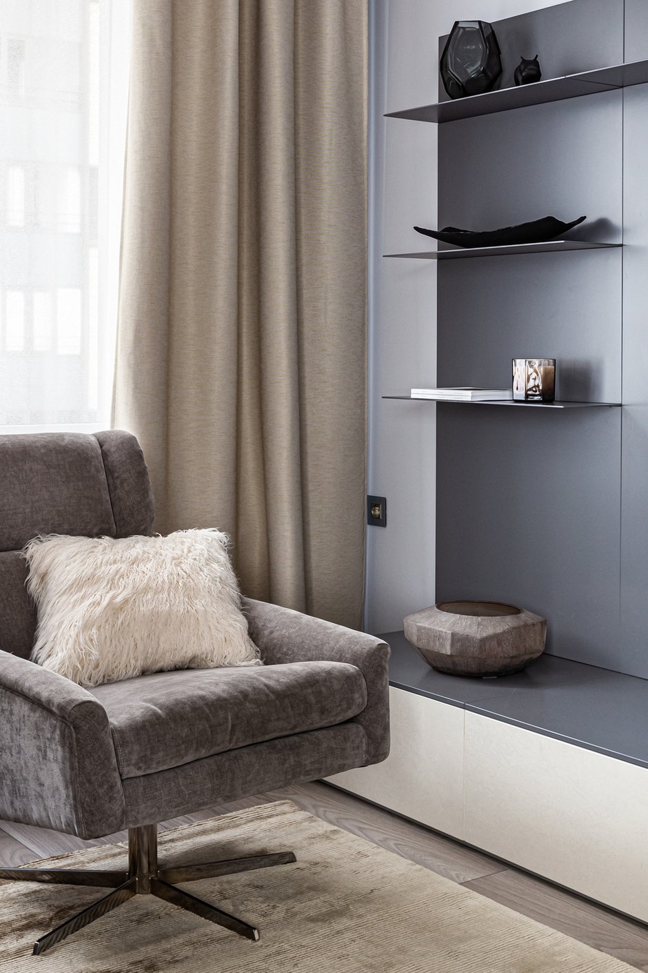 Фотография: Гостиная в стиле Современный, Квартира, Проект недели, Санкт-Петербург, 3 комнаты, 60-90 метров, Вероника Мартюшева – фото на INMYROOM