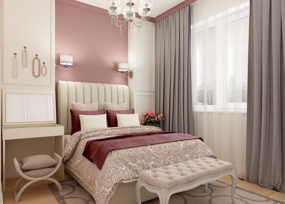 Фотография: Спальня в стиле Классический, Современный, Квартира, Проект недели, Челябинск, Insomnia, 1 комната, 40-60 метров, Монолитно-кирпичный, ЖК «Александровский» – фото на INMYROOM