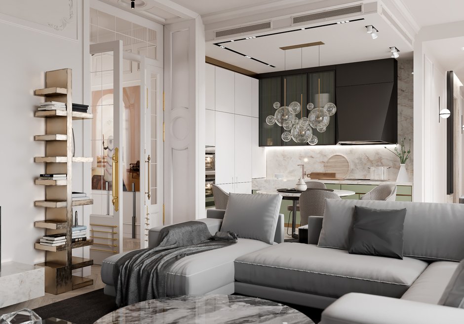 Фотография: Гостиная в стиле Современный, Квартира, Проект недели, Москва, Монолитный дом, 3 комнаты, Более 90 метров, Сергей Клочков – фото на INMYROOM