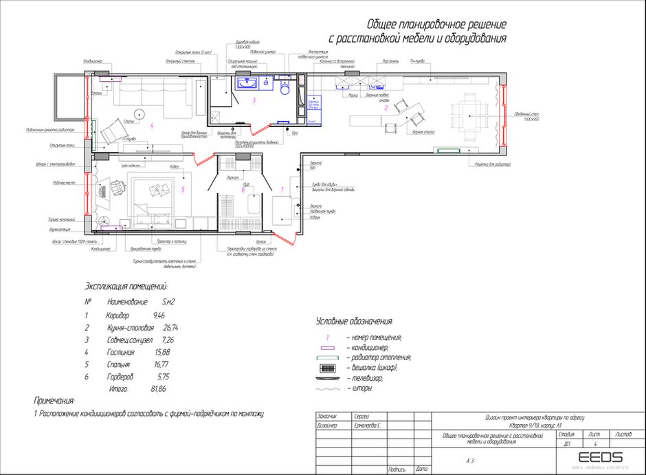 Фотография: Планировки в стиле , Квартира, Проект недели, Евгения Ермолаева, EEDS, 2 комнаты, 60-90 метров, Монолитно-кирпичный, ЖК Квартал 9/18 – фото на INMYROOM