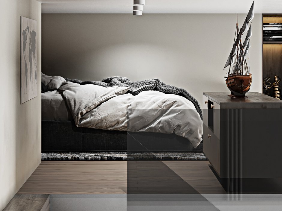 Стеклянная перегородка служит барьером для безопасности перемещения, при этом пропускает солнечный свет.