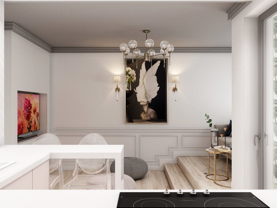 Фотография: Кухня и столовая в стиле Современный, Малогабаритная квартира, Квартира, Студия, Проект недели, Санкт-Петербург, Монолитный дом, до 40 метров, Яна Грошева, Диана Бгданова – фото на INMYROOM