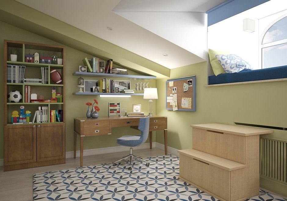 Фотография: Детская в стиле Современный, Квартира, Проект недели, Москва, Студия 3.14, Тимур Абдрахманов, Старый фонд, Мария Легчанова, двухэтажная квартира, Кирпичный дом, 4 и больше, Более 90 метров – фото на INMYROOM