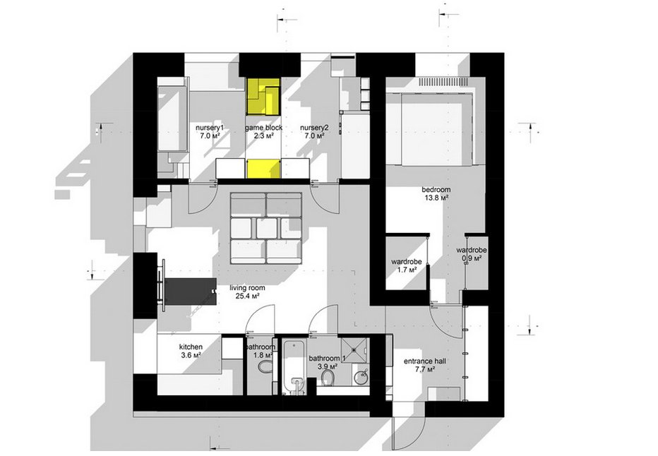 Фотография: Планировки в стиле , Детская, Проект недели, Dulux, FLOS, Karelia, Legrand, Ruetemple – фото на INMYROOM