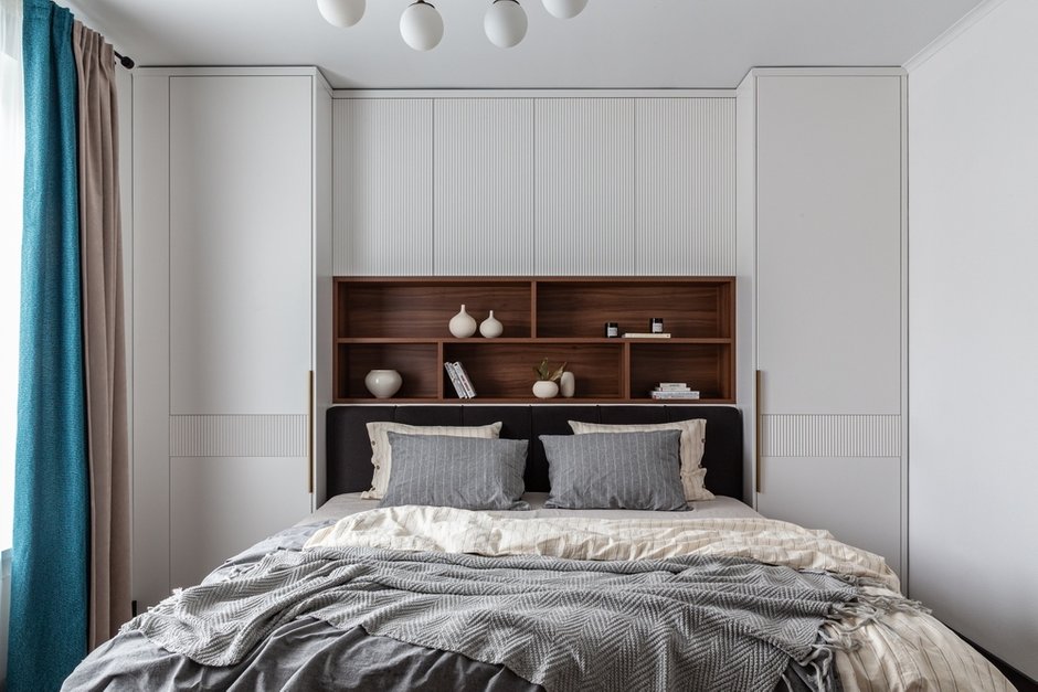 Фотография: Спальня в стиле Современный, Квартира, Проект недели, Москва, Монолитный дом, 2 комнаты, 60-90 метров, Татьяна Романова, T Home – фото на INMYROOM