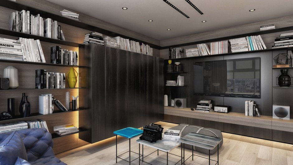 Фотография: Гостиная в стиле Современный, Квартира, Проект недели, Москва, 2 комнаты, Более 90 метров, Artstudio – фото на INMYROOM