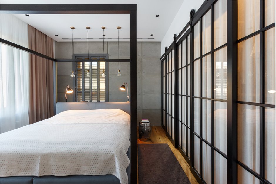 Фотография: Спальня в стиле Лофт, Квартира, Проект недели, Денис Соколов, SVOYA STUDIO – фото на INMYROOM