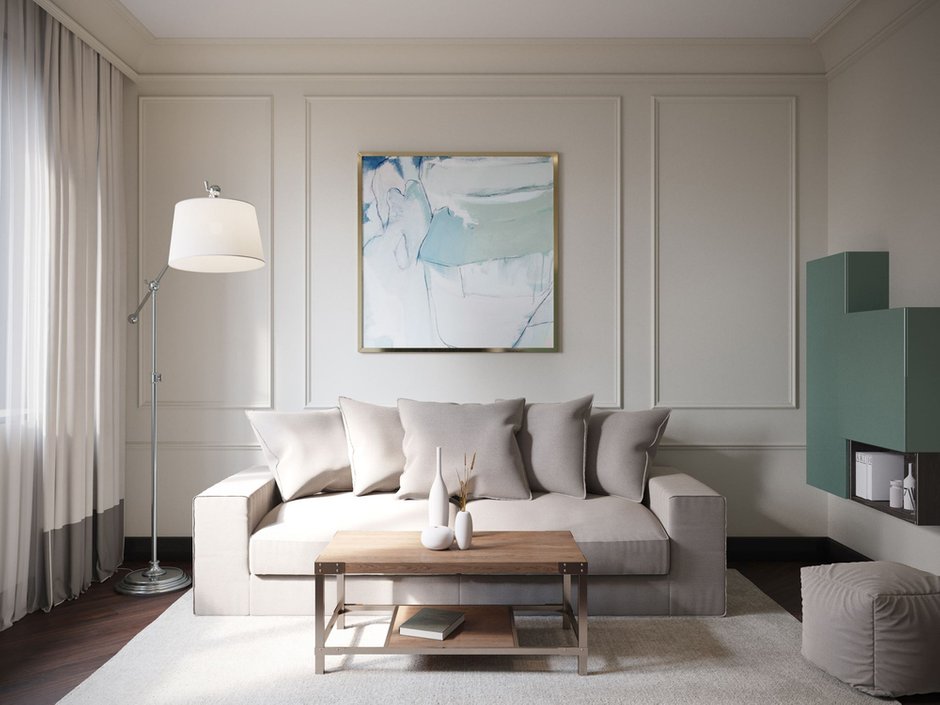 Фотография: Гостиная в стиле Современный, Классический, Квартира, Проект недели, Москва, Айя Лисова, ЖК «Фортепиано» – фото на INMYROOM