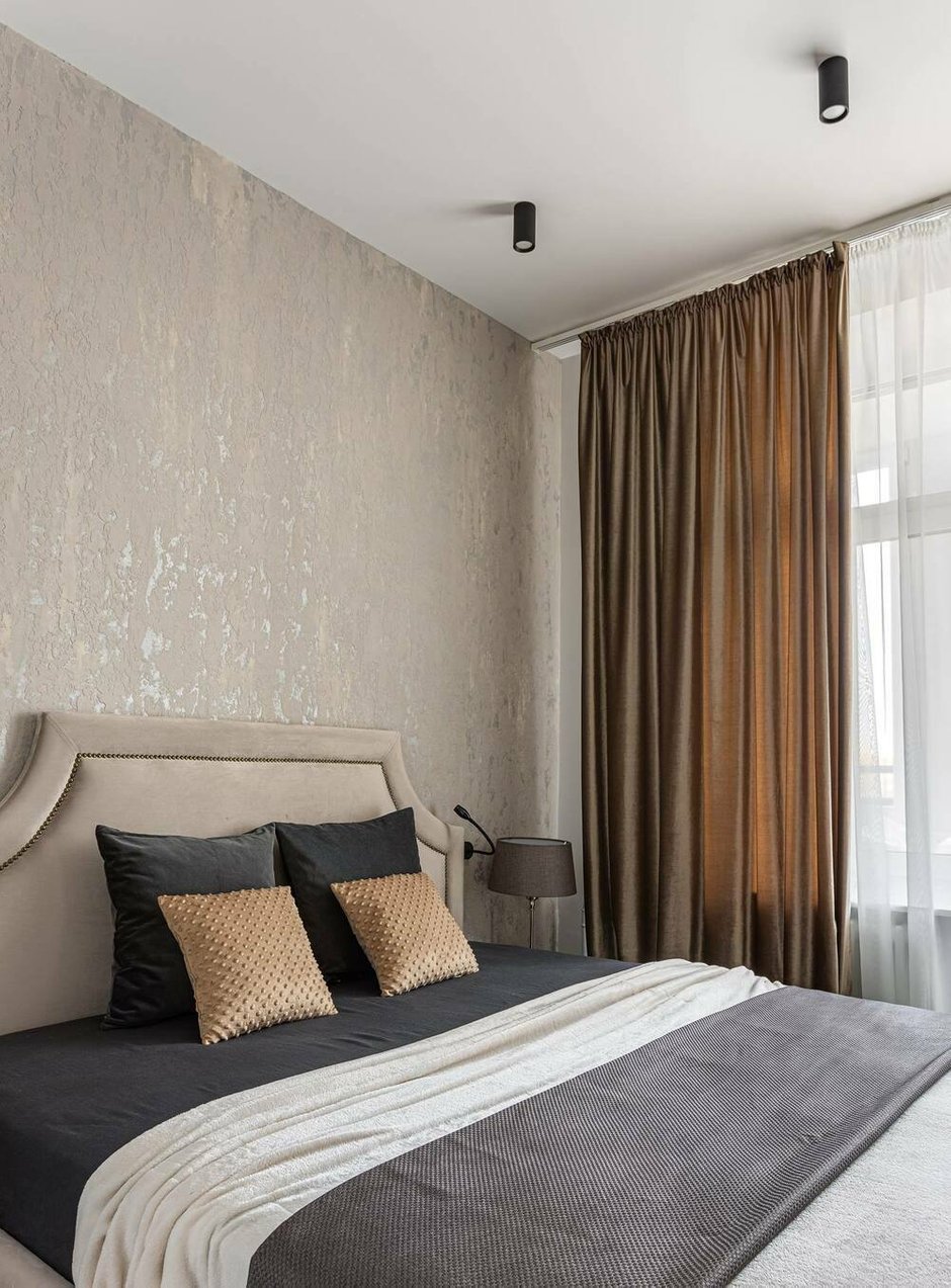 Фотография: Спальня в стиле Современный, Квартира, Проект недели, Красногорск, Монолитный дом, 2 комнаты, 40-60 метров, Анна Доброковская, Мастерская Доброковских – фото на INMYROOM