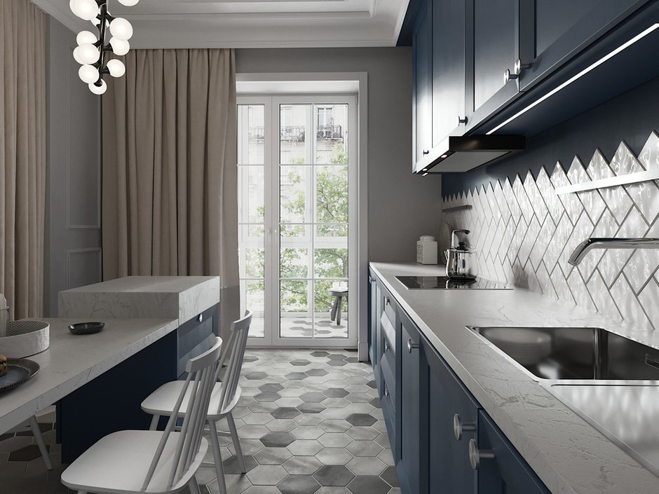 Фотография: Кухня и столовая в стиле Современный, Квартира, Проект недели, Беларусь, LOGOVO, Панельный дом, 3 комнаты, Более 90 метров, Могилев – фото на INMYROOM