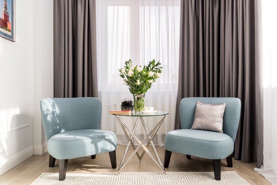 Фотография: Гостиная в стиле Современный, Квартира, Проект недели, Москва, Монолитный дом, 2 комнаты, 40-60 метров, Наталья Широкорад – фото на INMYROOM